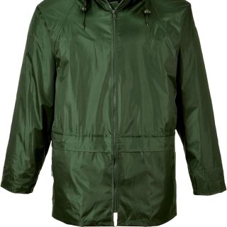 Portwest US440 Classic Waterproof Rain Jacket wth Pack Away Hood & Sealed Seams, Olive, 3 XL